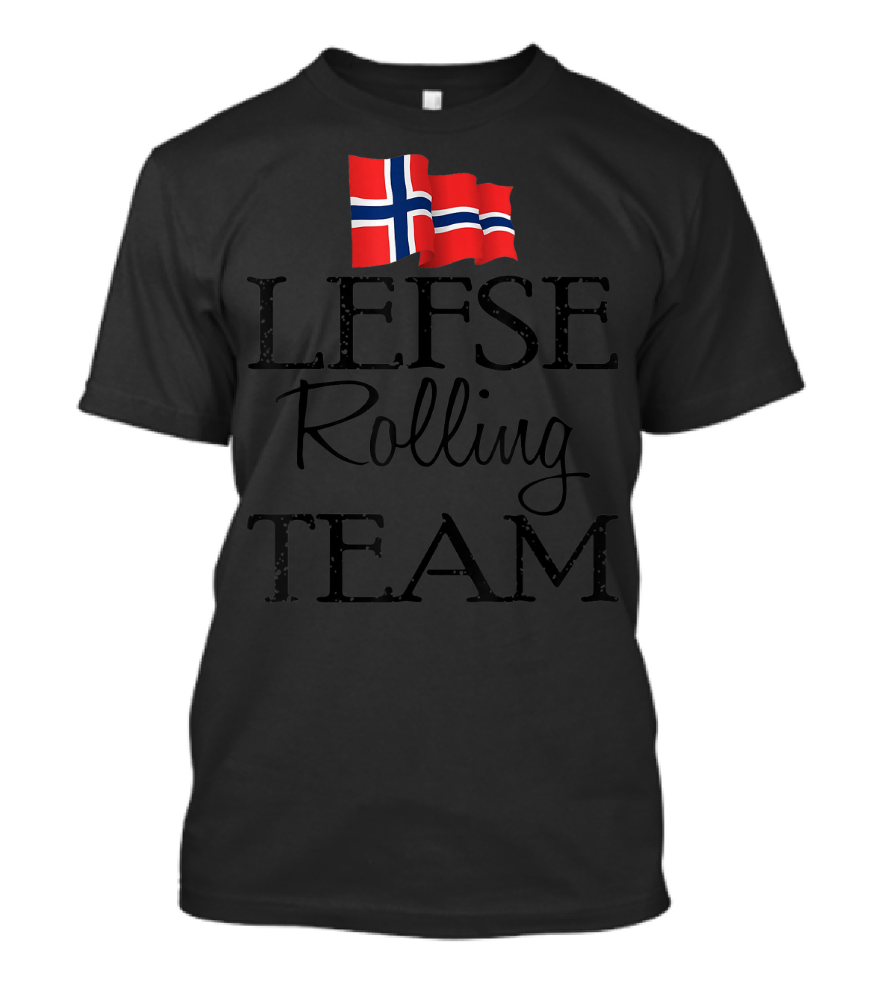 Lefse Rolling Team Norwegian Flag Funny T-Shirt