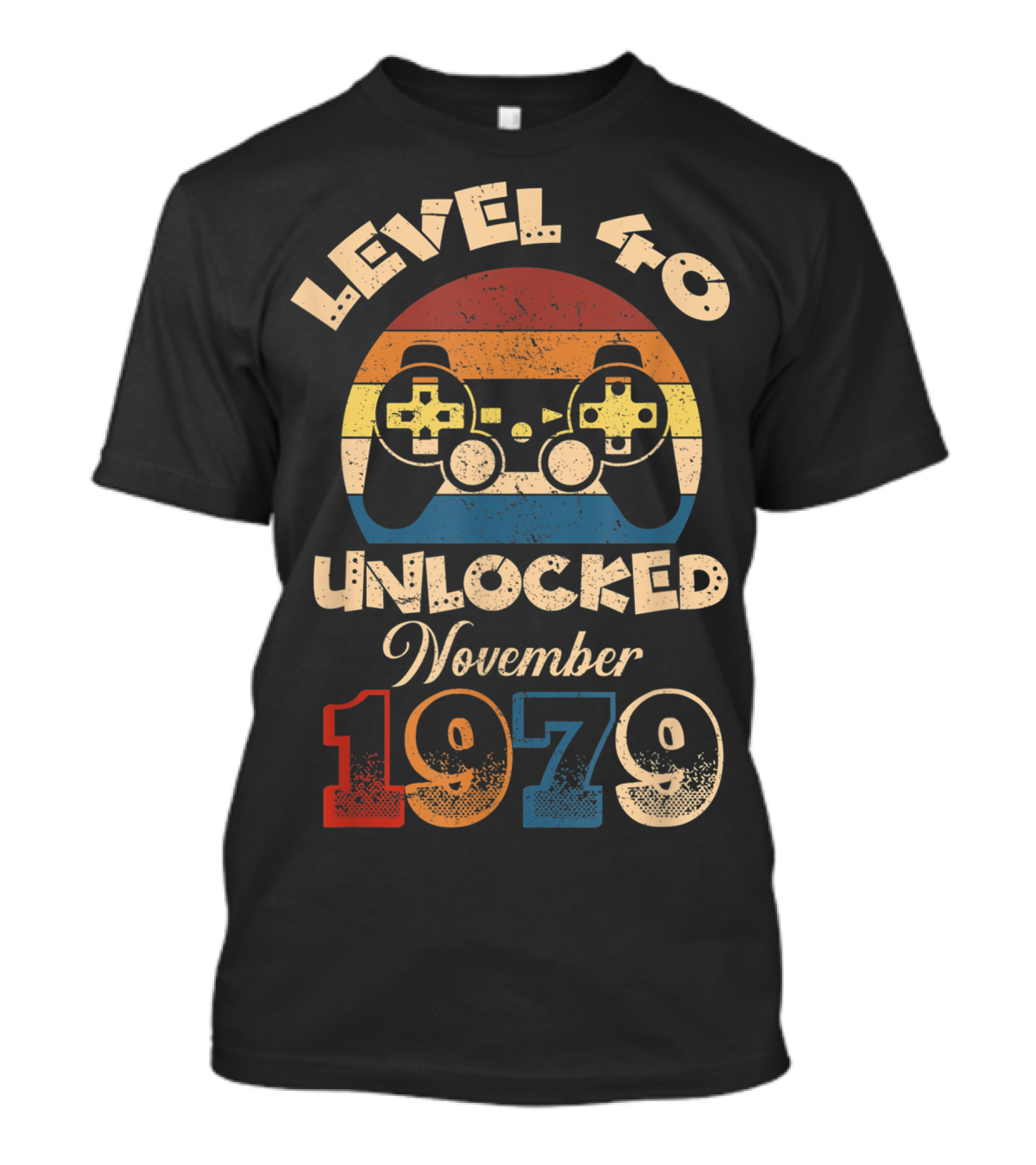 Level 40 Unlocked November 1979 Gamer Retro Controller T-Shirt