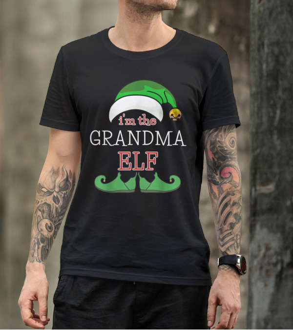 I'm The Grandma Elf Funny Matching Family Group T-Shirt