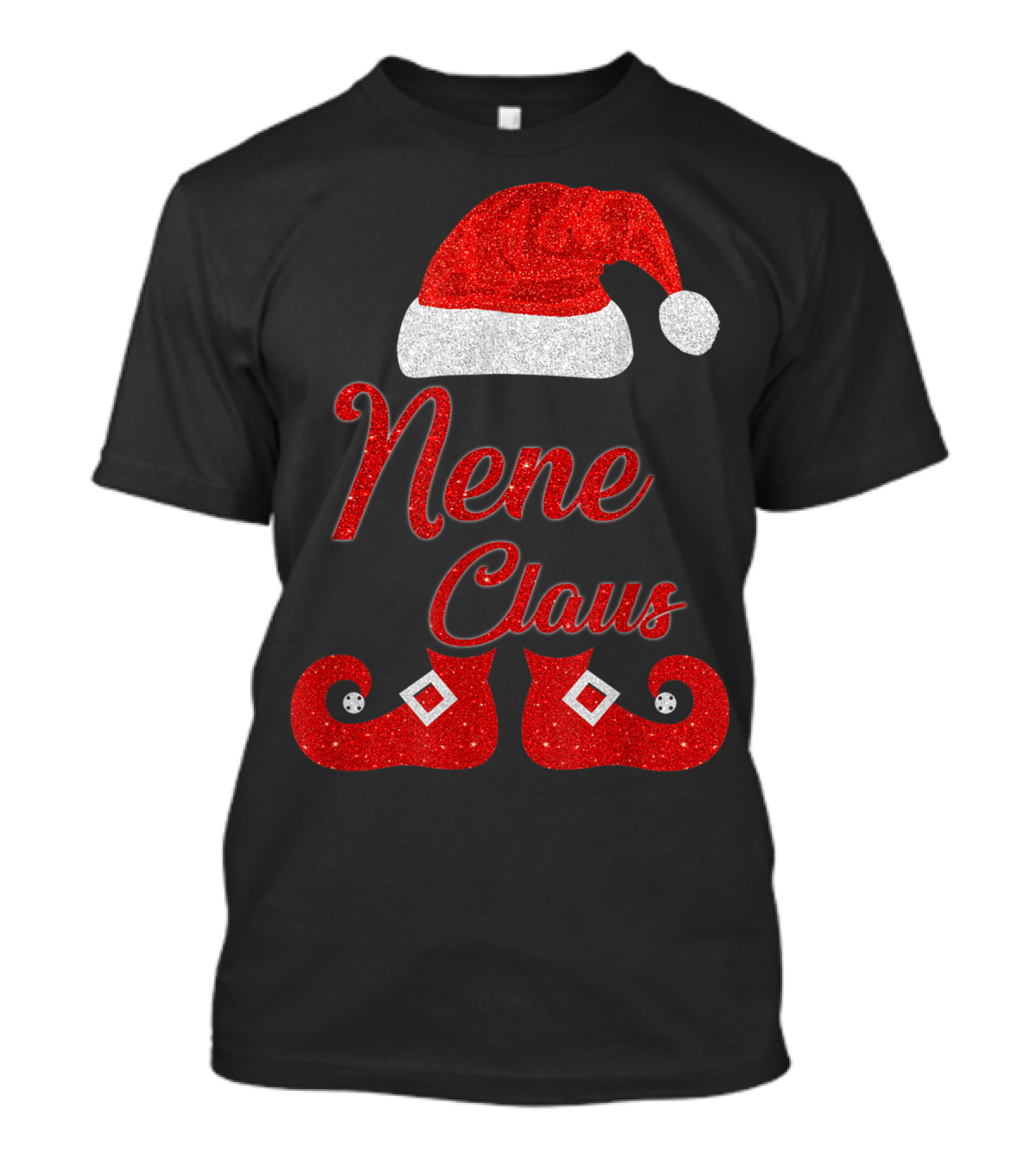 Nene Claus Matching Santa Hat With Glittery Red Boots T-Shirt