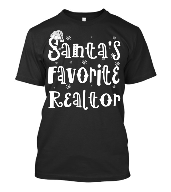Santa's Favorite Realtor Funny Christmas Santa Hat T-Shirt