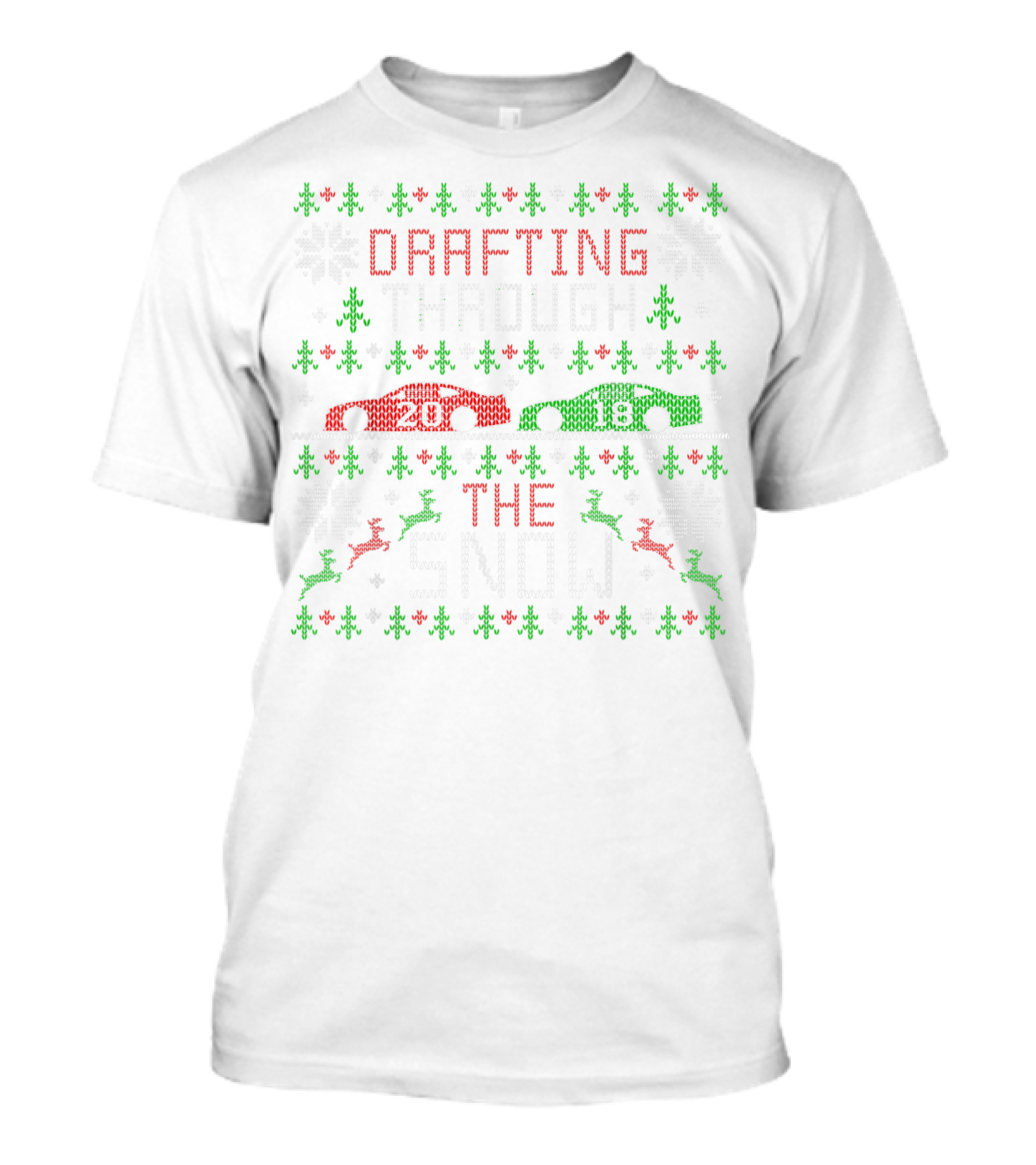 Drafting Through The Snow Funny Stock Car Racing T-Shirt