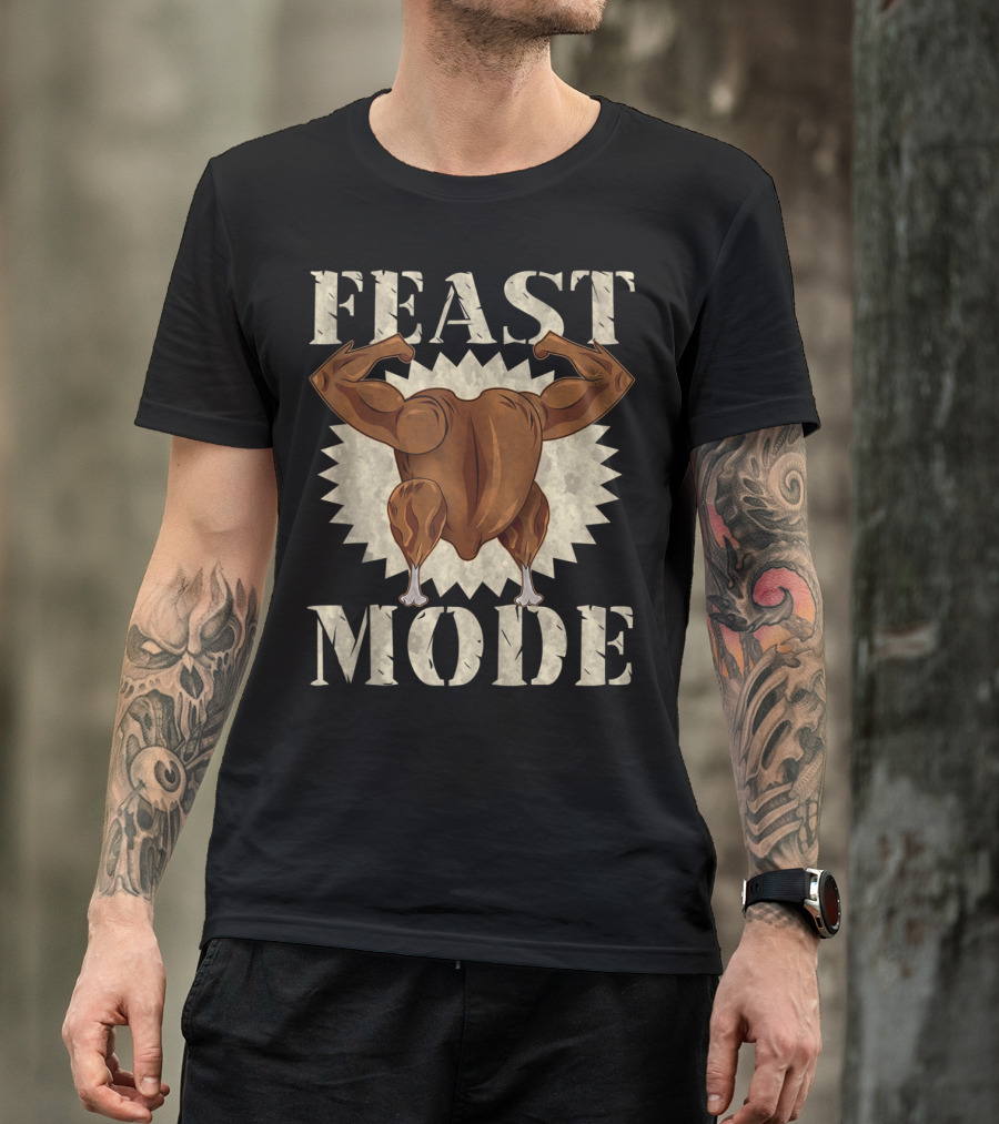 Feast Mode Funny Thanksgiving Gym Weight T-Shirt