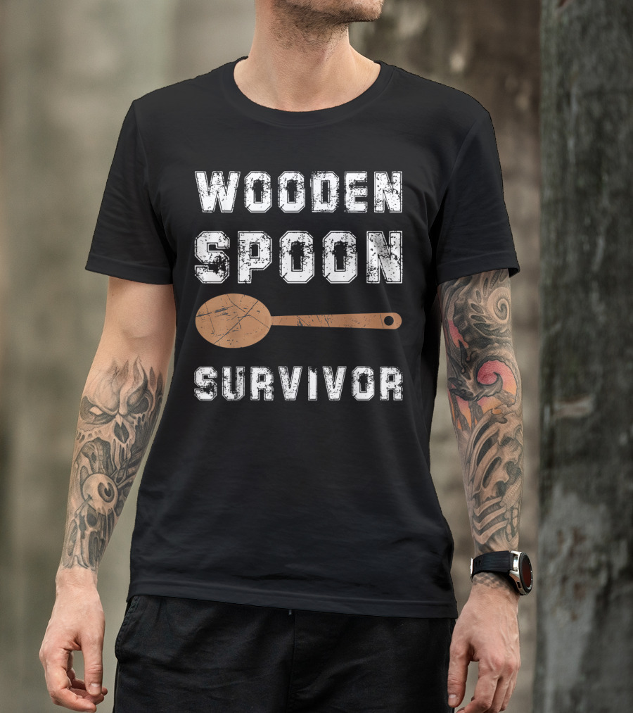 Wooden Spoon Survivor Funny Awesome T-Shirt