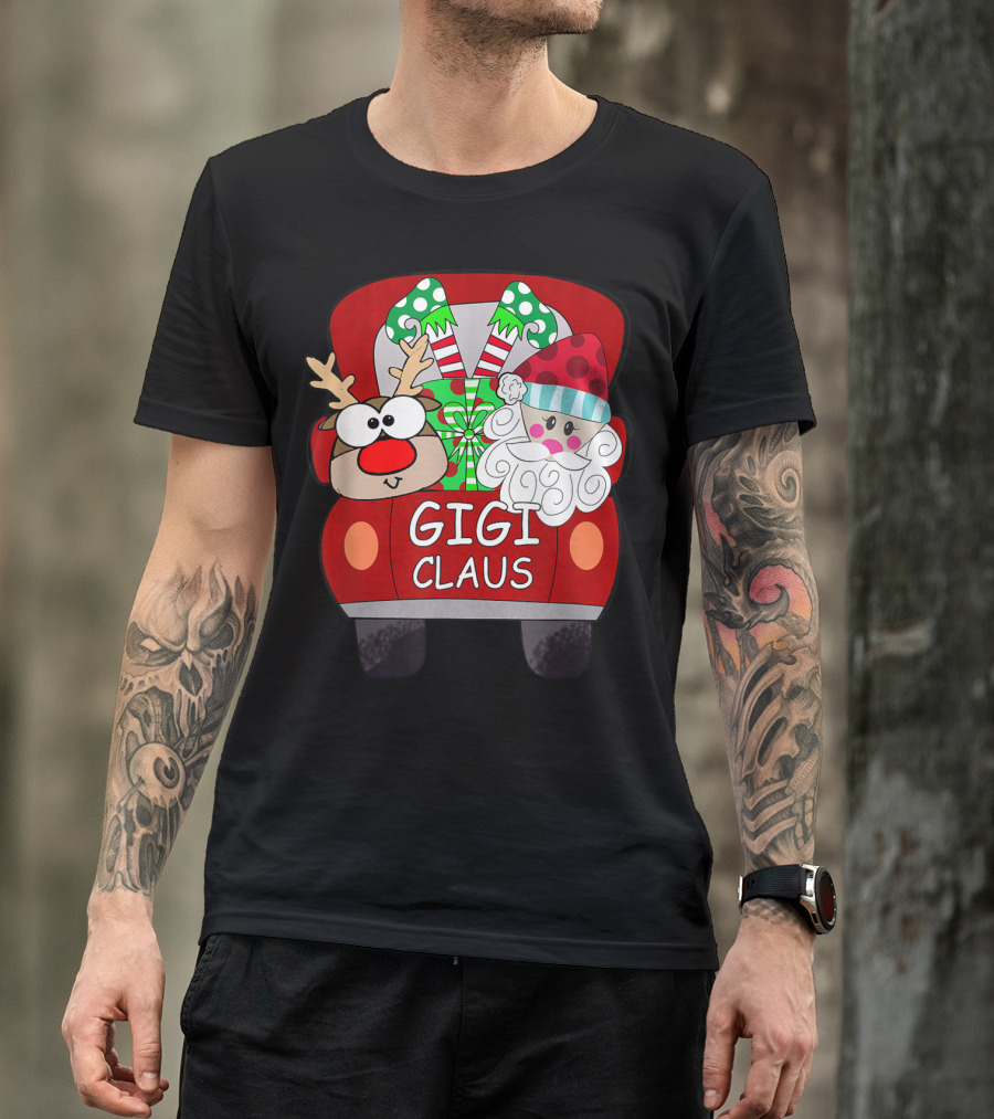 Gigi Claus Santa Reindeer Christmas Car Festive Funny Gigi T-Shirt