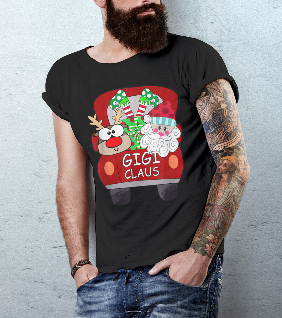 Gigi Claus Santa Reindeer Christmas Car Festive Funny Gigi T-Shirt