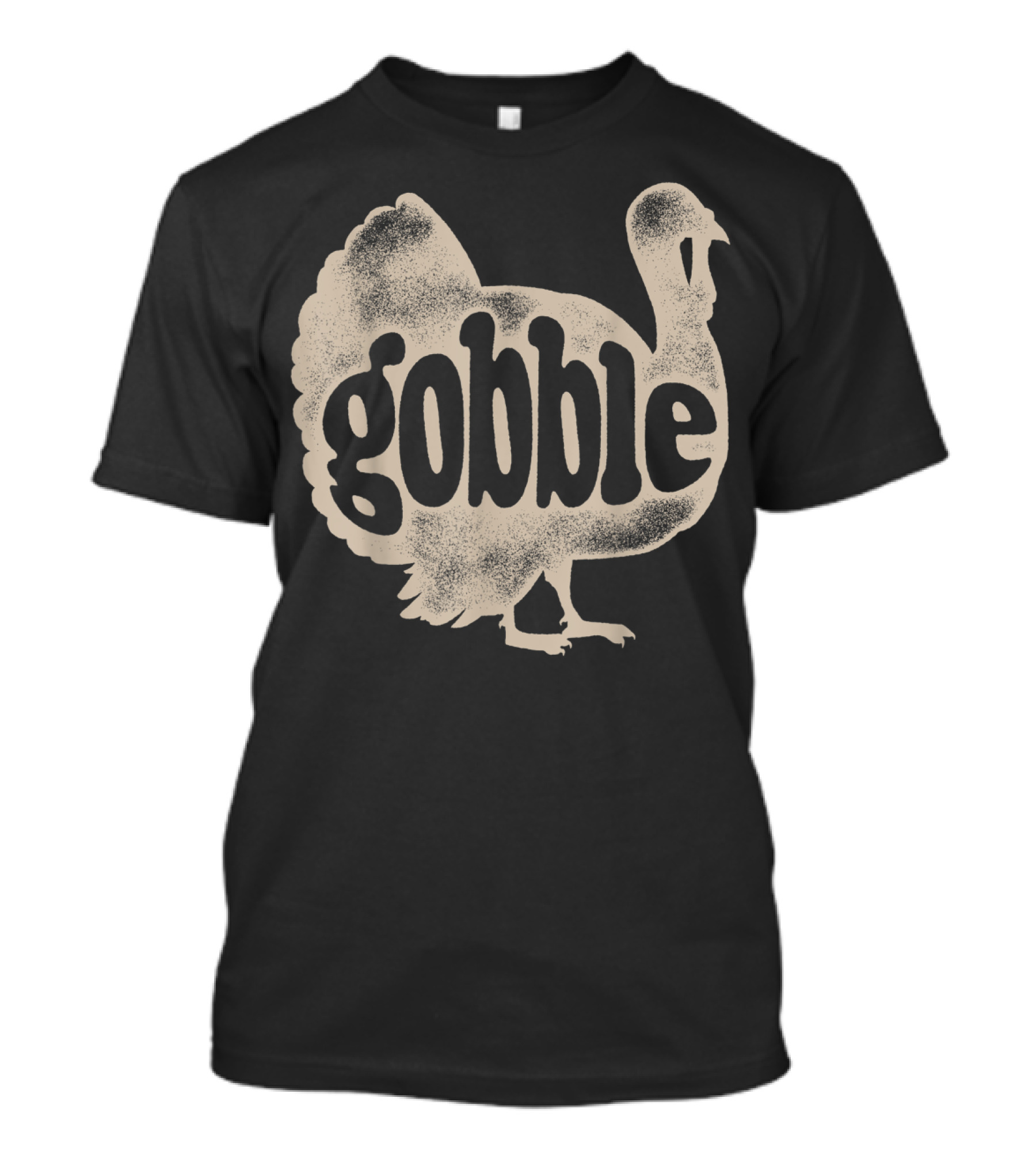 Gobble Text Inside Turkey Silhouette Thanksgiving Day T-Shirt