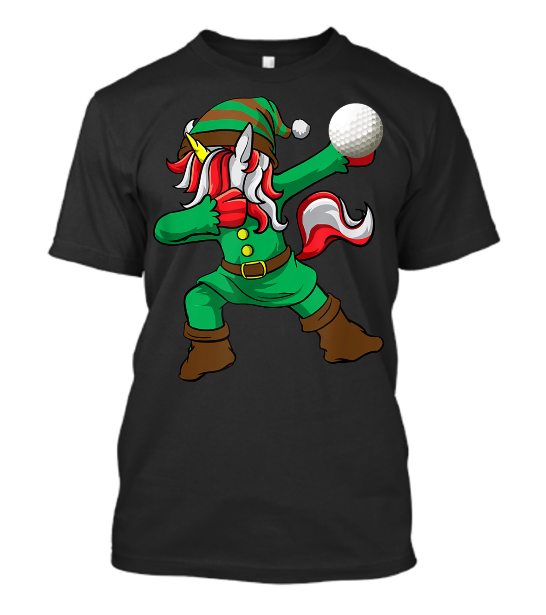 Golf Elf Dabbing Unicorn Golfer Golfing Lover Iconic T-Shirt