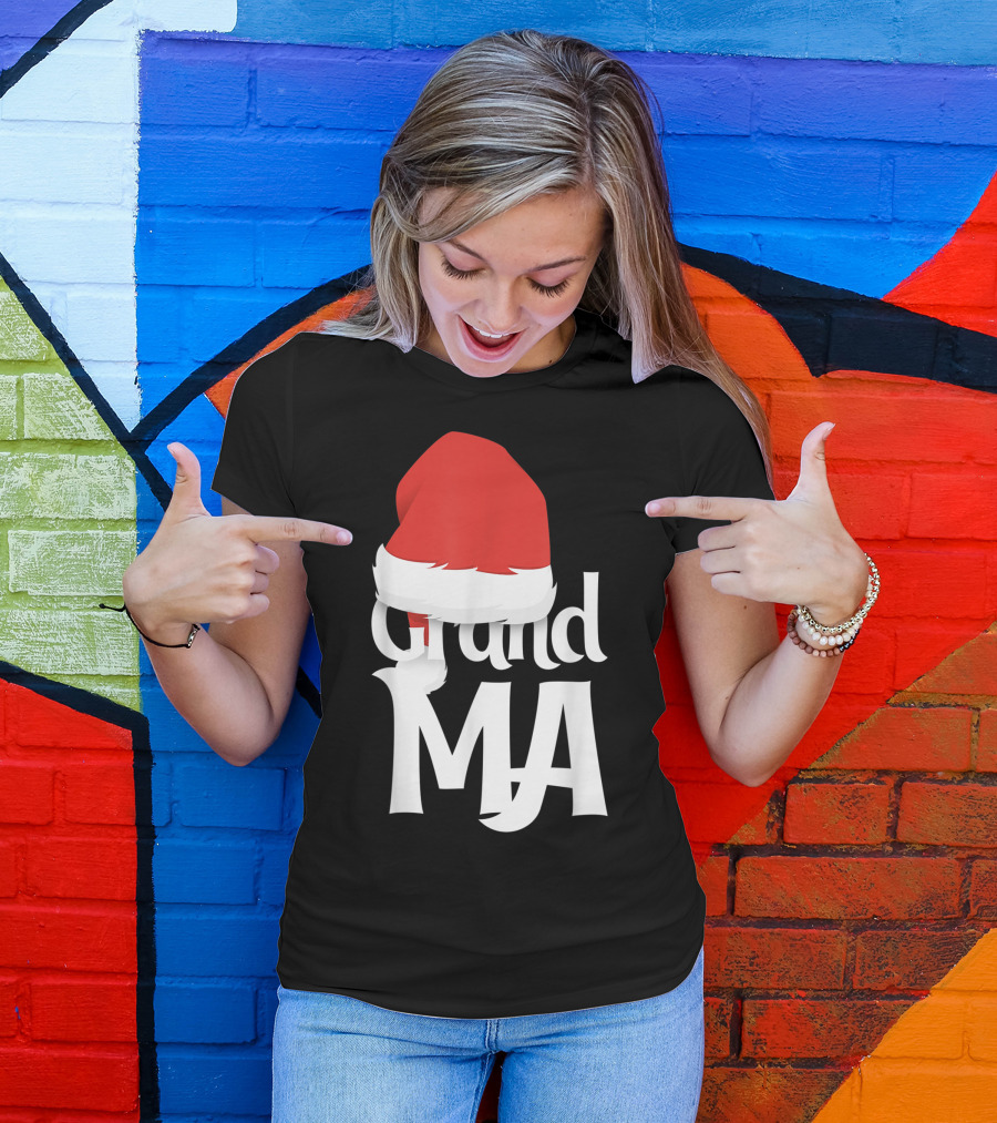 Grandma MA With Santa Hat T-Shirt