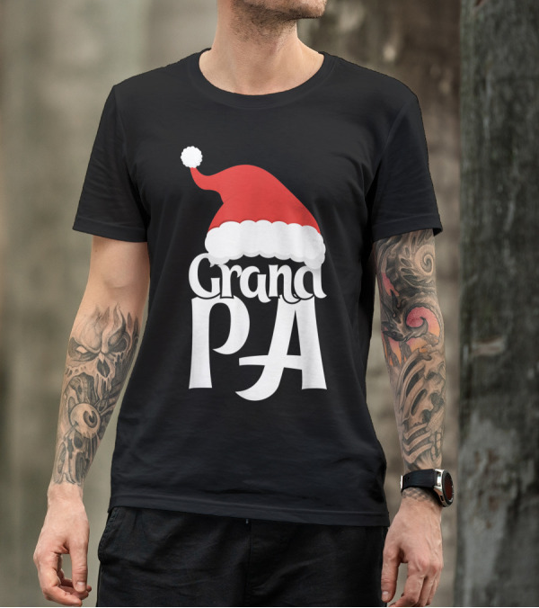 Grandpa Santa Hat Christmas T-Shirt