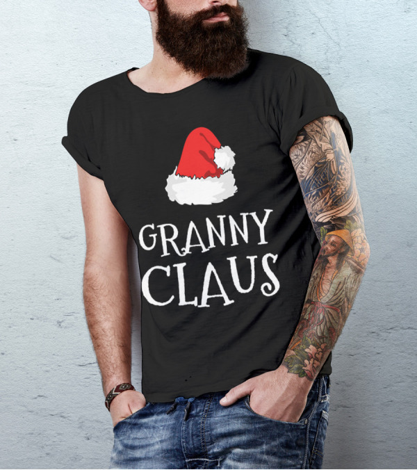 Granny Claus Christmas Hat Family Group Holiday T-Shirt