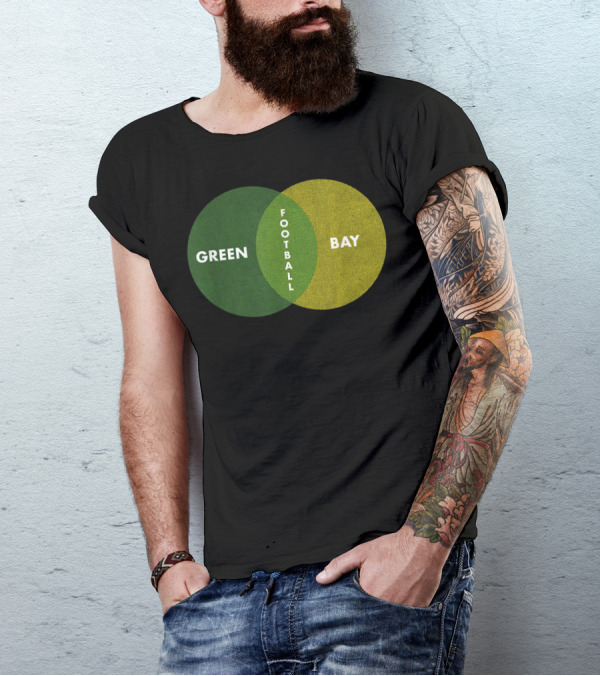 Green Bay Football Venn Diagram Circles Overlap T-Shirt