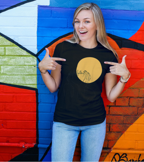 My Mod Gallery Hands Yellow Circle T-Shirt
