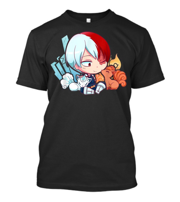 Myheroesacademiaplus Ultramidoriyaizukuanime Shoto Todoroki With Vulpx And Alolan Vulpix Fusion T-Shirt