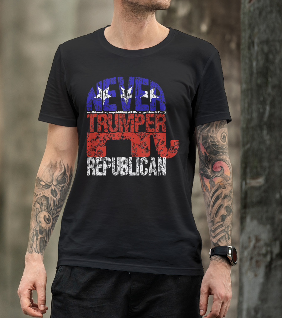 Never Trumper Republican Elephant Symbol Flag Colors T-Shirt