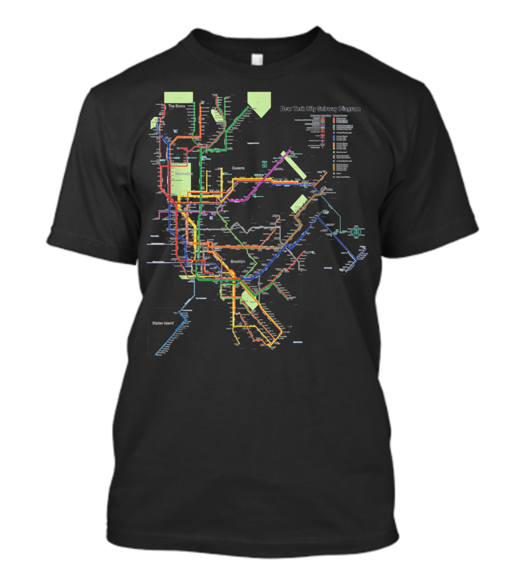 New York City Subway Diagram Map I Heart NY T-Shirt