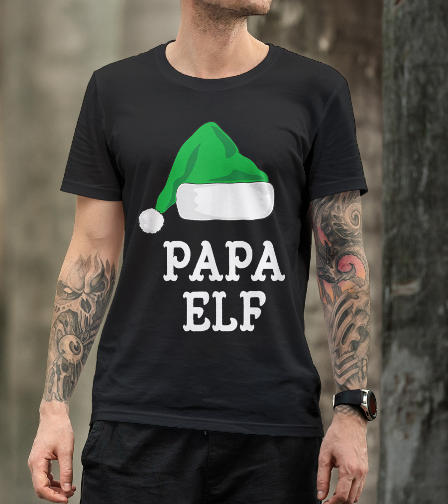 Papa Elf Christmas Matching Family Group Holiday T-Shirt