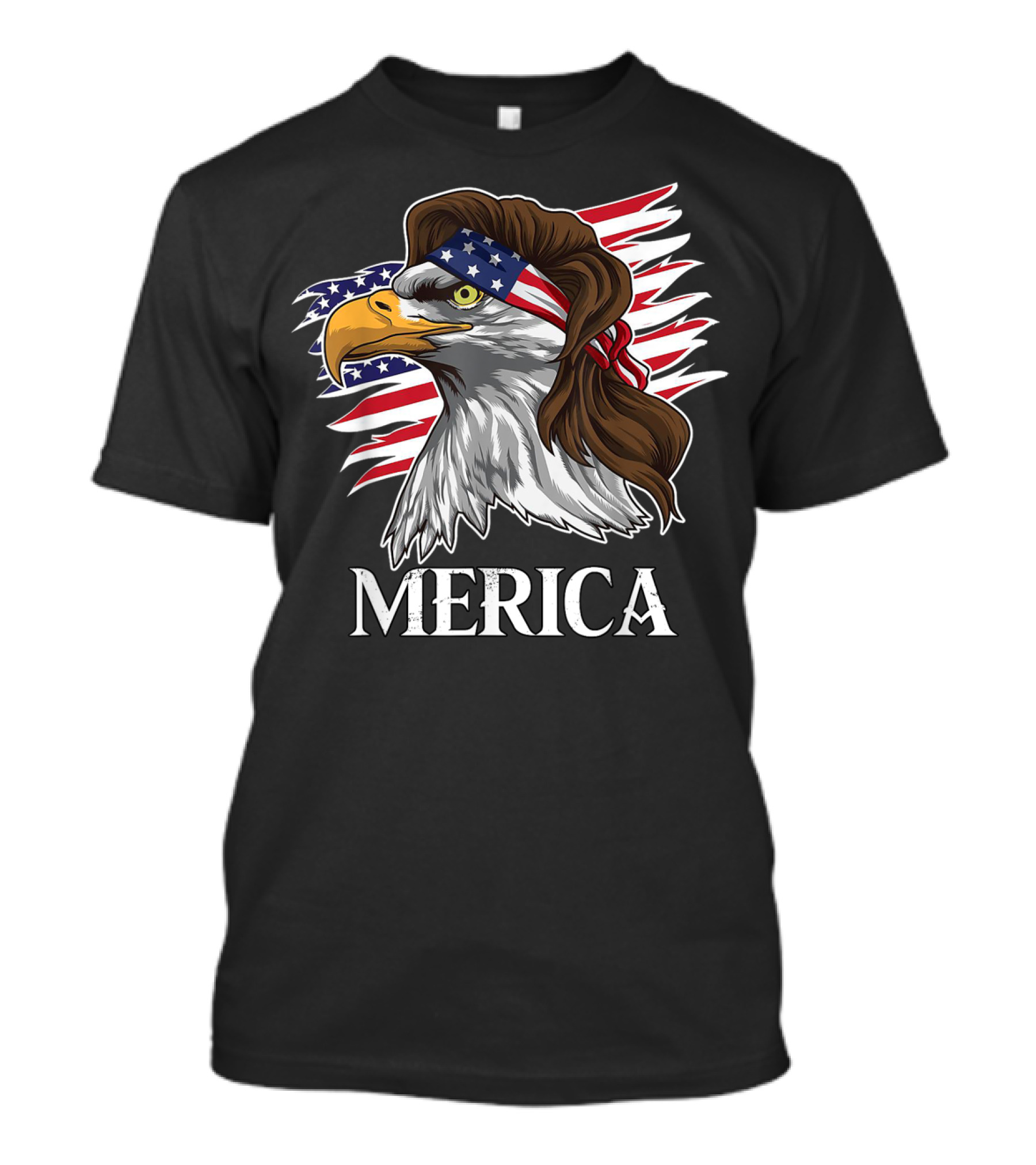 Merica Mullet Eagle With American Flag Bandana T-Shirt