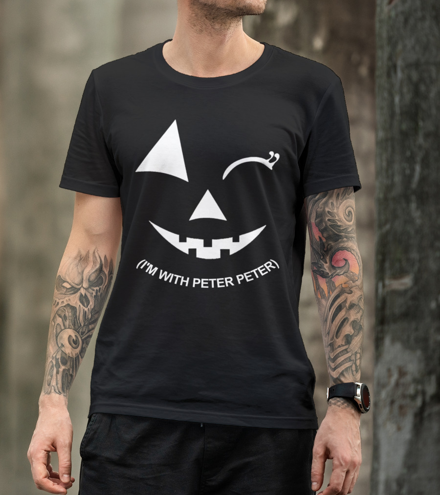 I'M WITH PETER PETER PUMPKIN EATER WIFE FACE HALLOWEEN T-Shirt