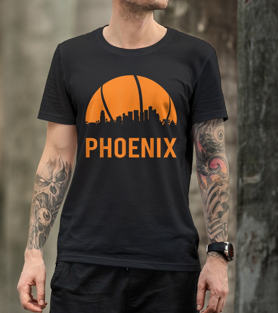 Phoenix Bball City Arizona State Skyline Basketball T-Shirt