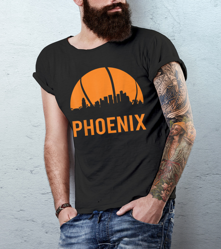 Phoenix Bball City Arizona State Skyline Basketball T-Shirt