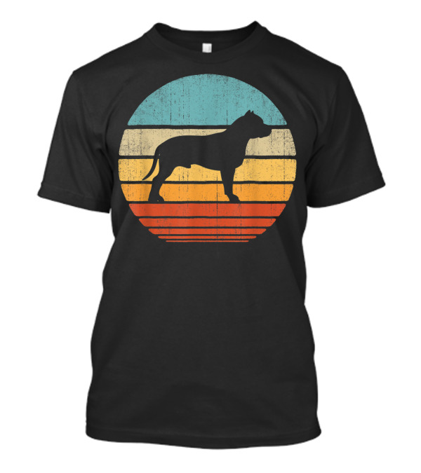 Pit Bull Vintage Retro 60S 70S Circle Stripes T-Shirt
