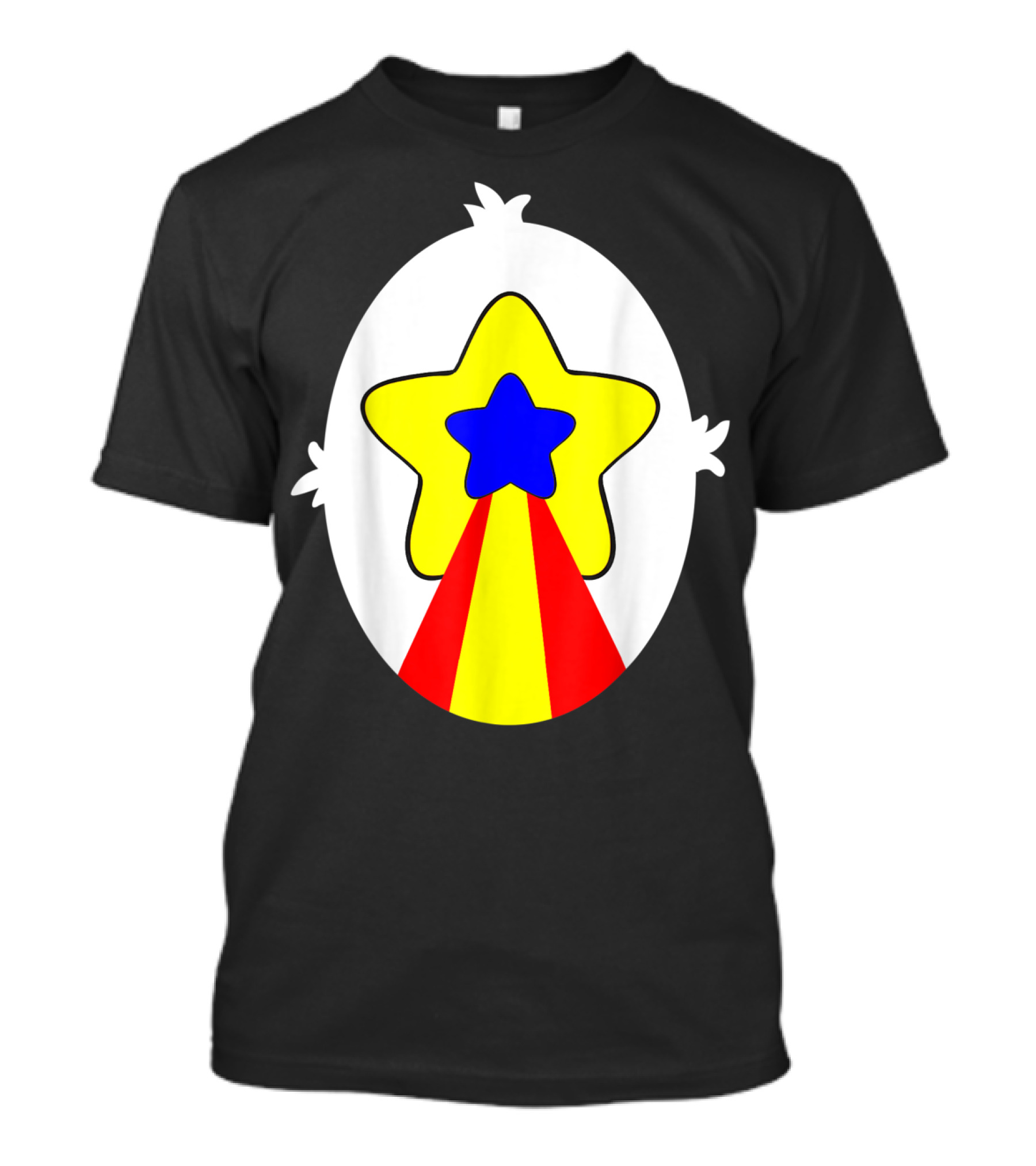 Polite Panda Starburst Yellow Blue Red T-Shirt