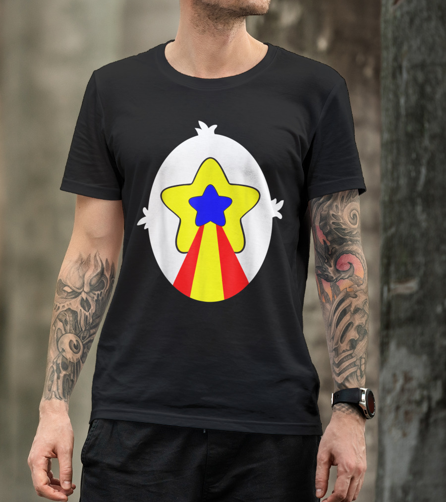 Polite Panda Starburst Yellow Blue Red T-Shirt