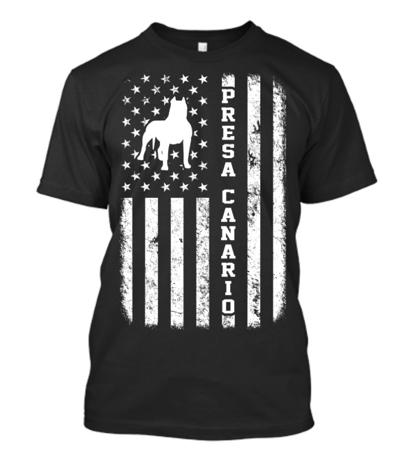 Presa Canario Dog American Flag T-Shirt
