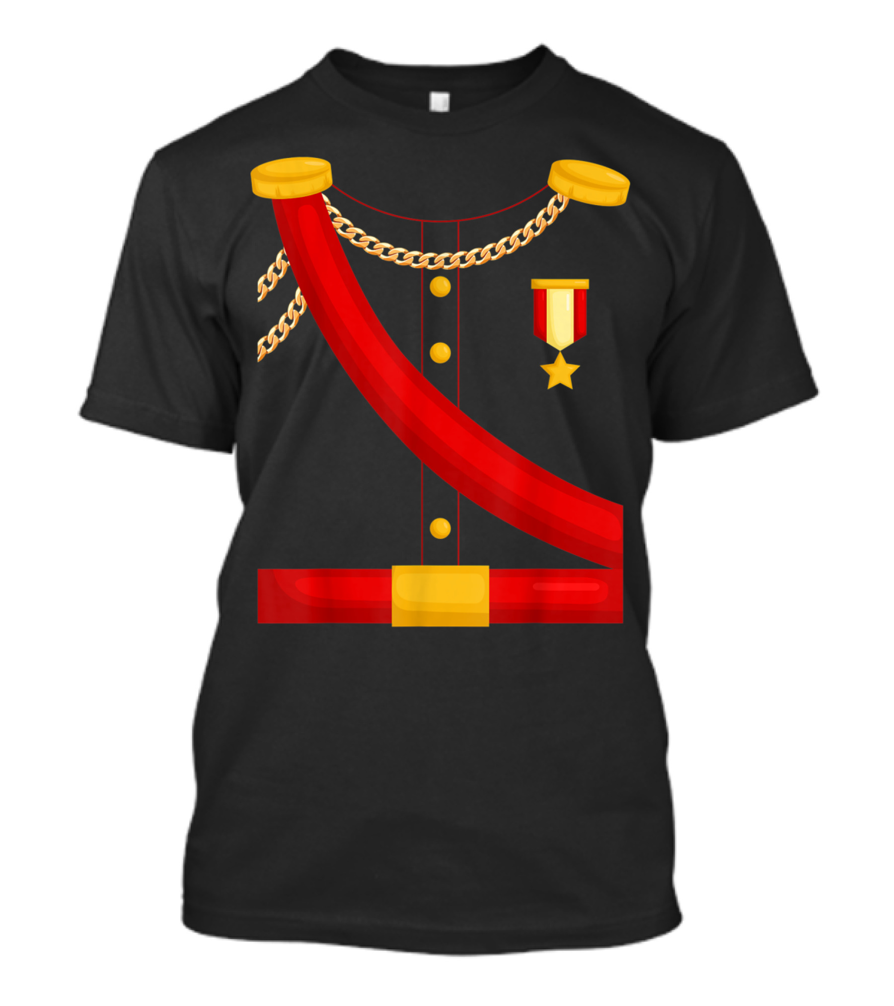 Prince Charming Regal Red Sash With Gold Chains And Medal T-Shirt