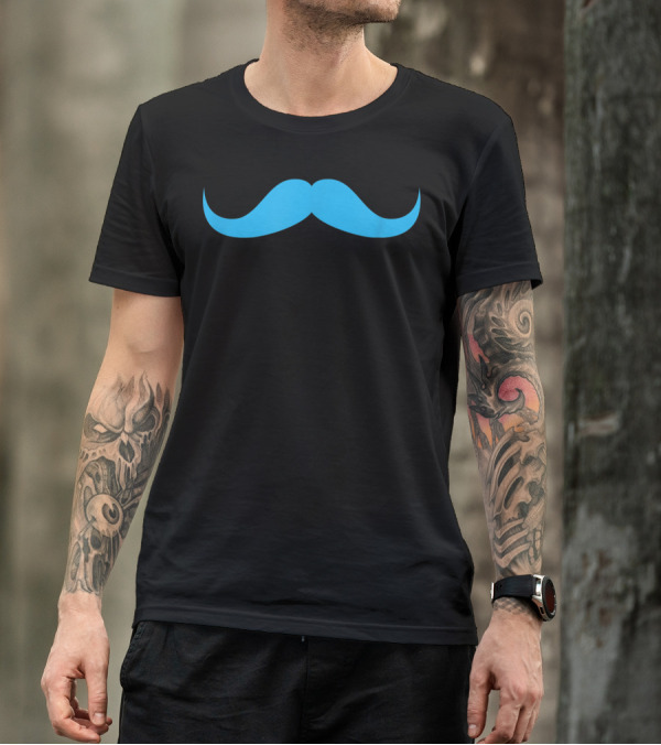 Prostate Cancer Awareness Blue Mustache Icon Symbolizing Health Advocacy T-Shirt