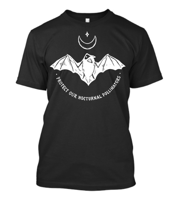 Protect Our Nocturnal Pollinators Bat Crescent Moon And Star T-Shirt
