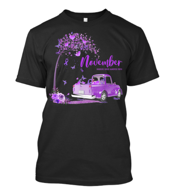 November Purple Truck Pancreatic Cancer Awareness Month T-Shirt