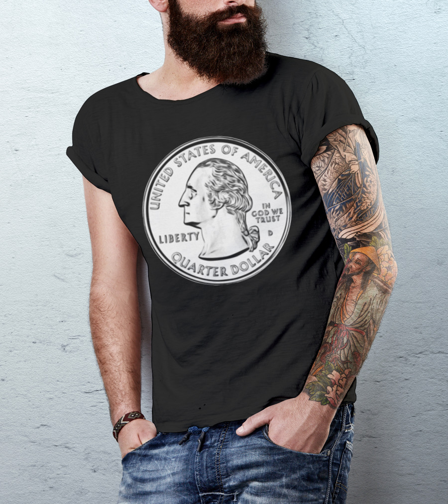 Quarter On Back Costume United States Liberty Quarterback T-Shirt