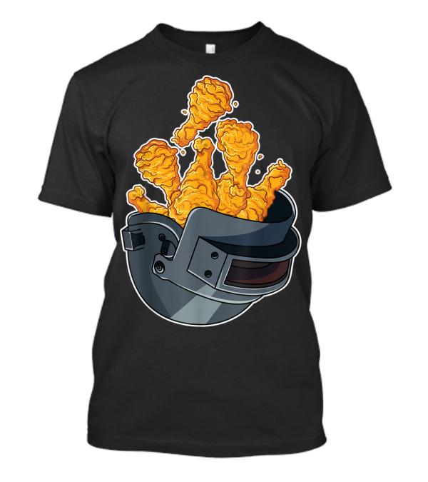 PUBG Raccoon Brand Chicken Dinner Helmet And Fried Chicken Drumsticks T-Shirt