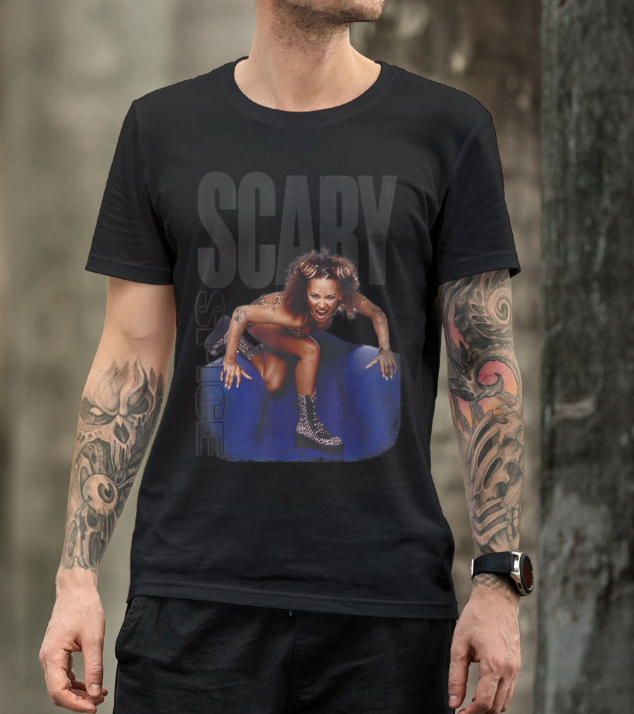 Scary Spice Leopard Print Boots Fierce Pose T-Shirt