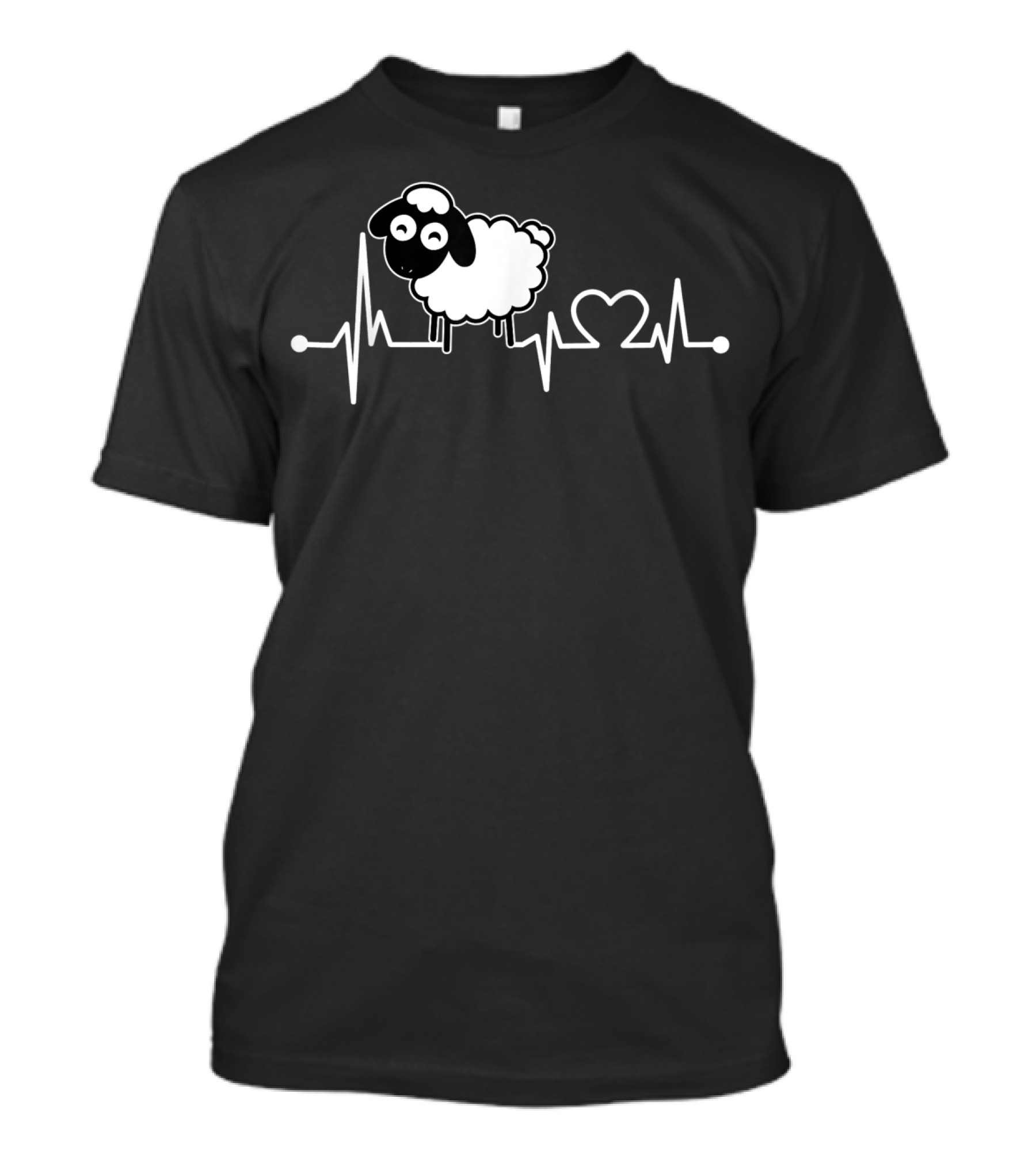 Sheep Heartbeat Funny Farmer Farming Farm Love Pulse T-Shirt