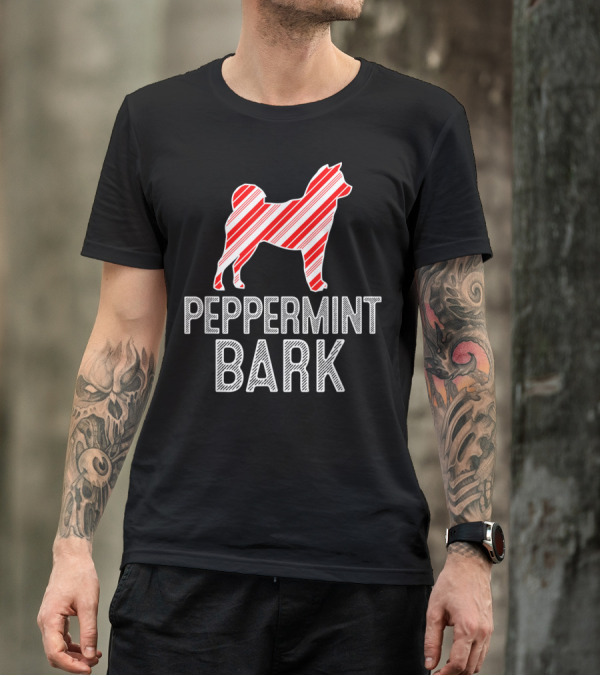 Shiba Inu Peppermint Bark Christmas Dog T-Shirt