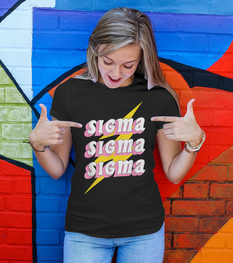 Sigma Sigma Sigma 70S Greek Lightning Bolt T-Shirt
