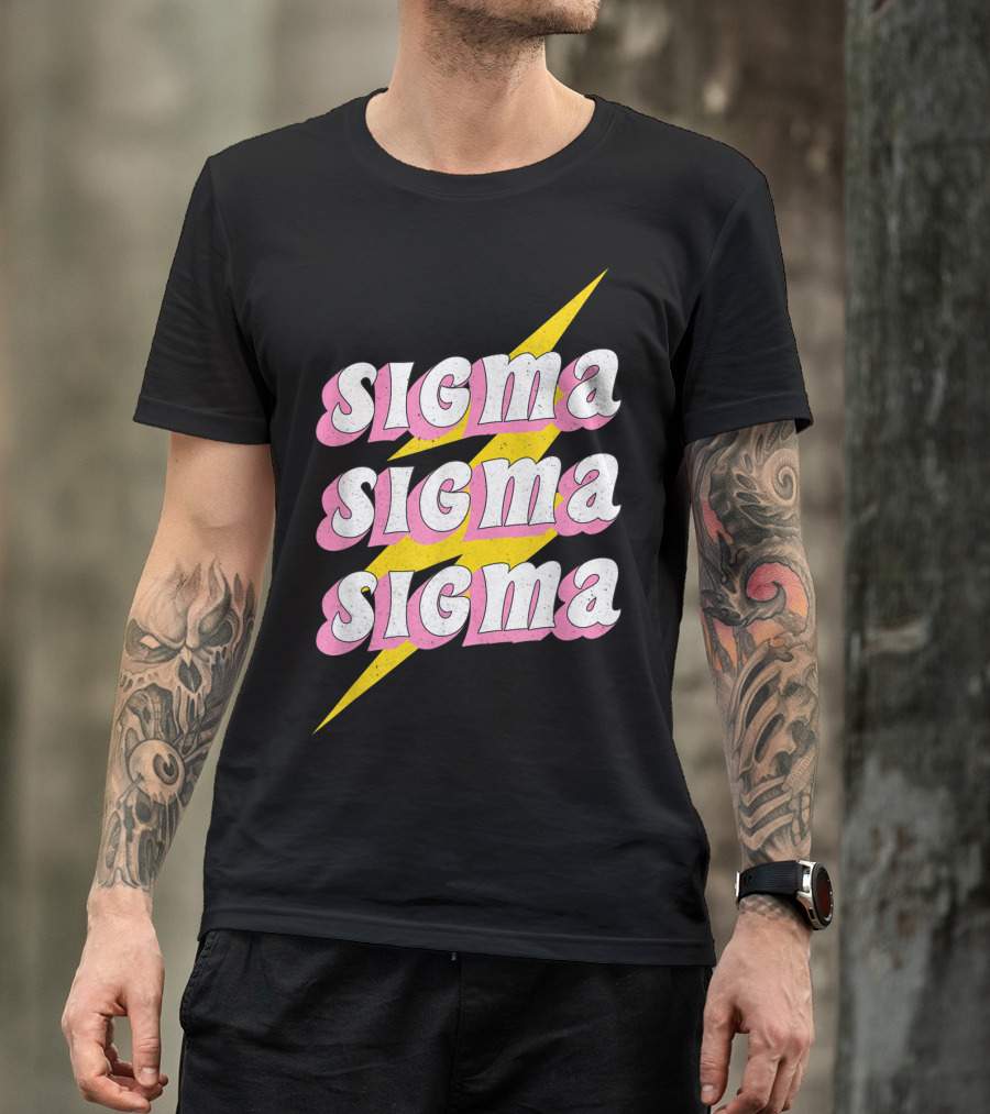 Sigma Sigma Sigma 70S Greek Lightning Bolt T-Shirt