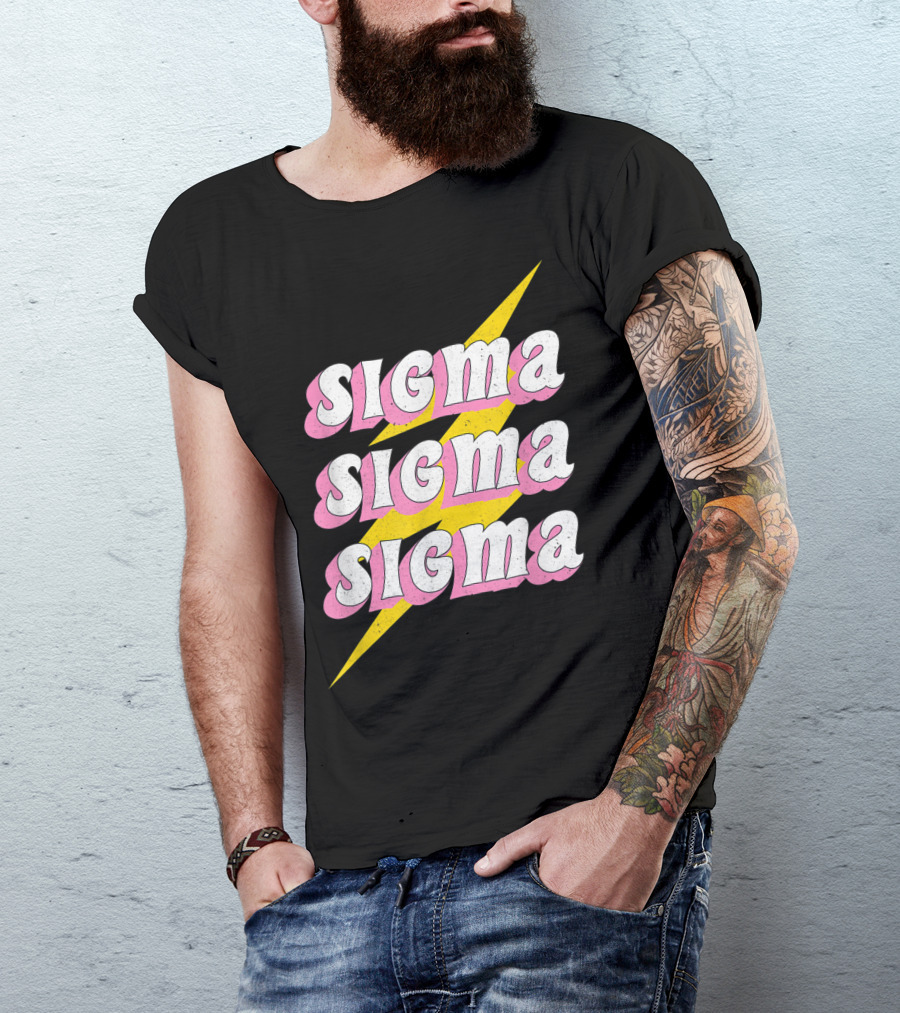 Sigma Sigma Sigma 70S Greek Lightning Bolt T-Shirt