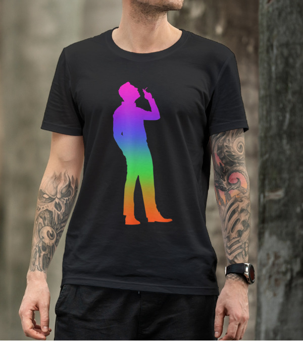 Smoking Cigares Rainbow Silhouette Hobby And Sport T-Shirt