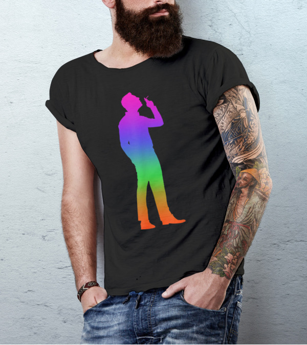 Smoking Cigares Rainbow Silhouette Hobby And Sport T-Shirt