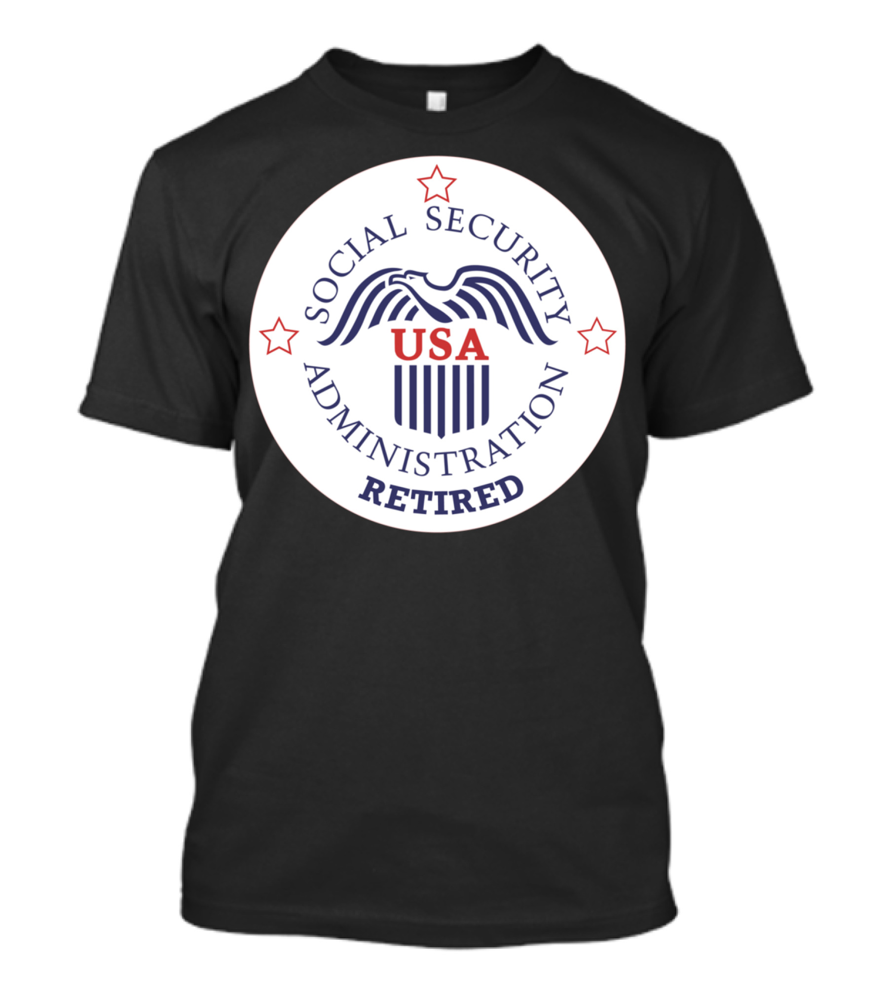 Social Security Administration USA Retired Emblem With Stars T-Shirt