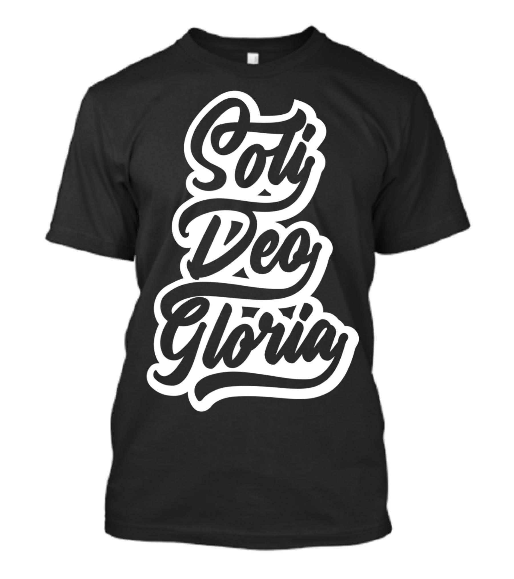 Soli Deo Gloria Bold Script Christian Motto T-Shirt