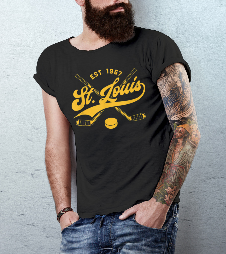 St Louis Vintage Ice Hockey Sticks Est 1967 T-Shirt