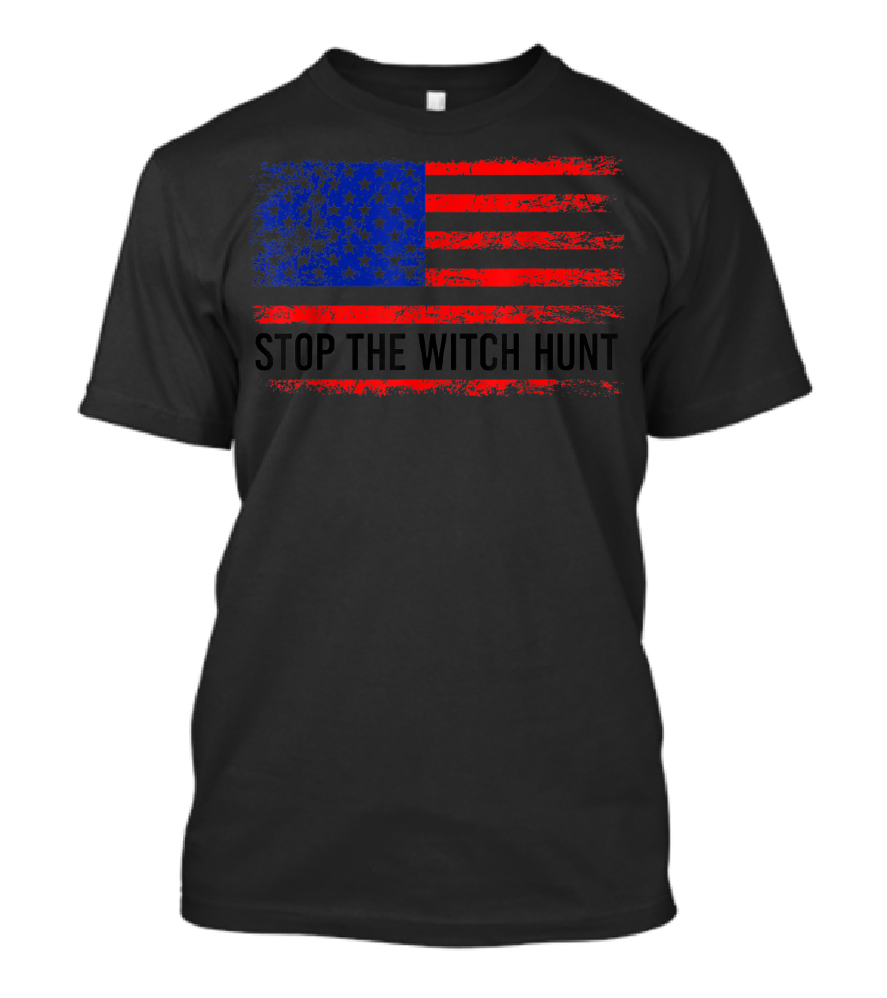 Stop The Witch Hunt Support Donald Trump American Flag USA T-Shirt