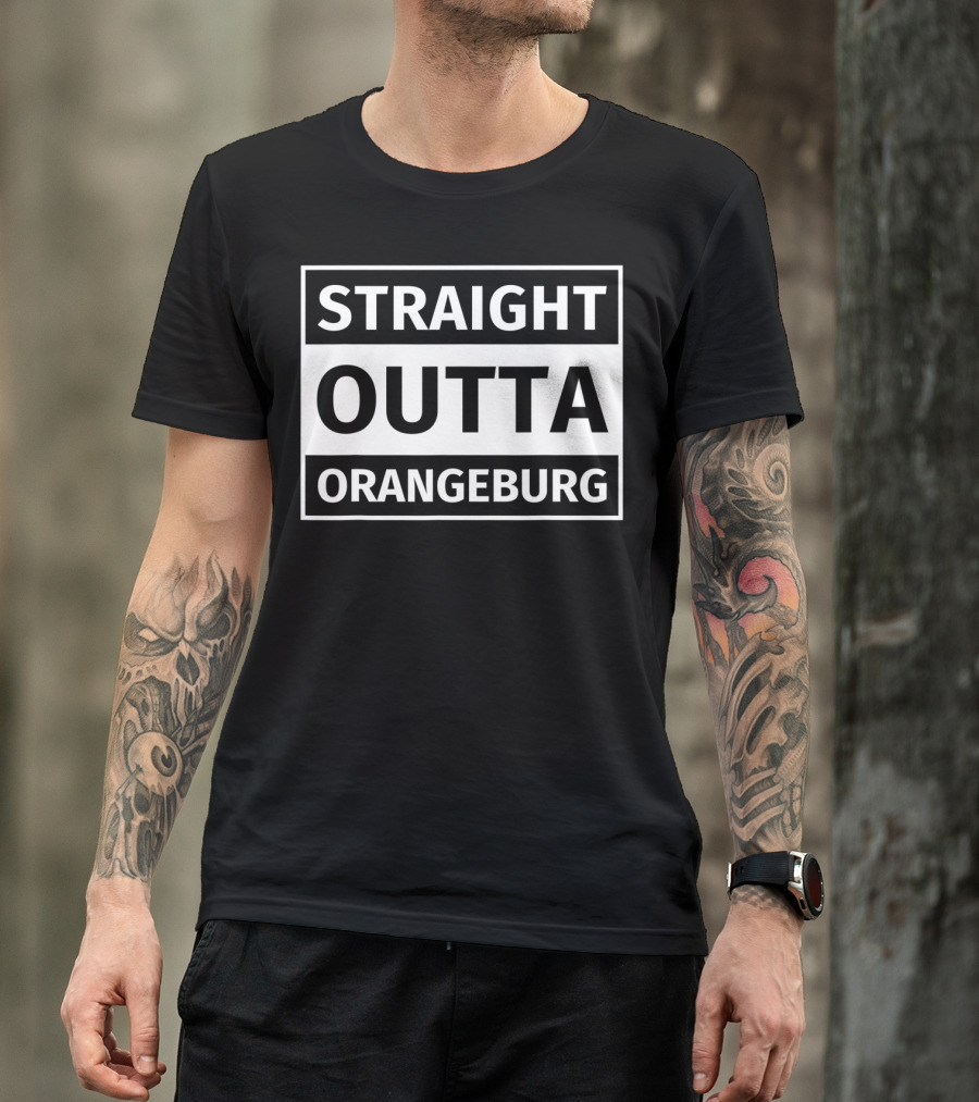 Straight Outta Orangeburg Bold Black And White Block T-Shirt