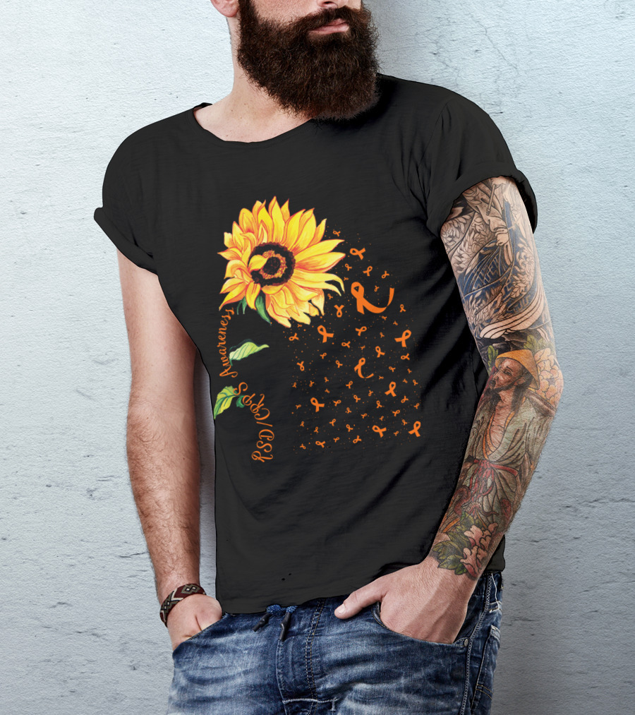 Sunflower RSD CRPS Awareness Orange Ribbon T-Shirt