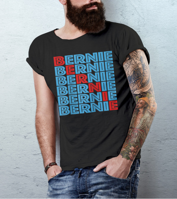 Bernie Sanders Repeated Text Stacks Senator Democratic T-Shirt
